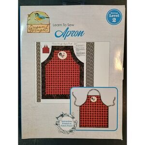 Susan Winget Learn To Sew Apron Fabric Panel Level 2 Buffalo Check Rooster